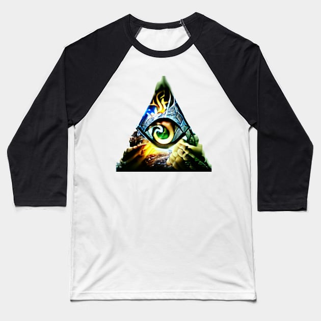 El ojo que todo lo ve - Pirámide Baseball T-Shirt by EmanuelHD
